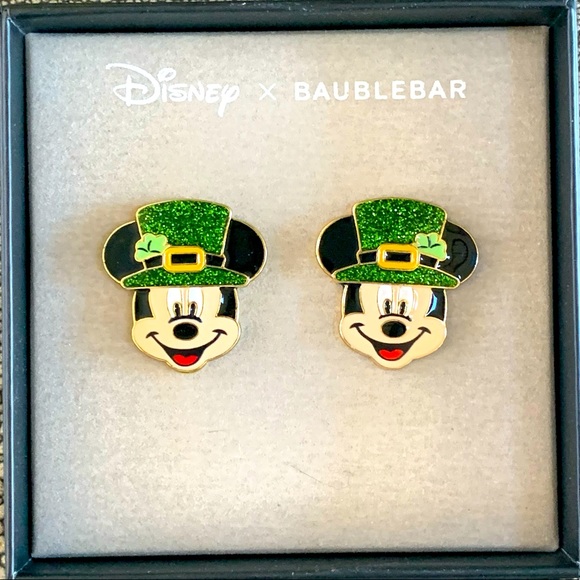 BaubleBar Jewelry - Disney X BaubleBar Mickey Shamrock St. Patty's Earrings